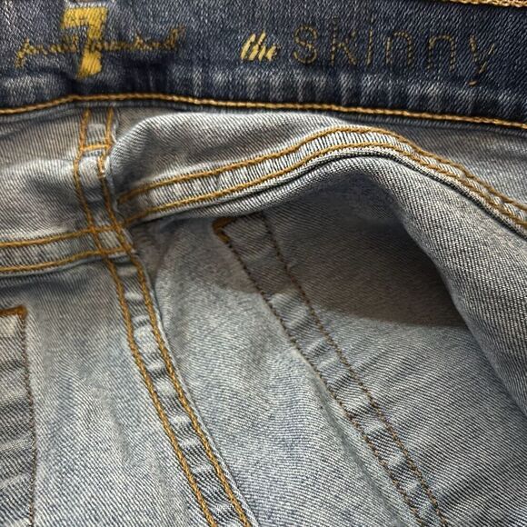 7 for All Mankind Women’s  Skinny Distressed Jeans Denim  size 28 - Picture 9 of 11